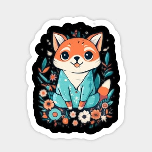 Very cute Fox with blue shirt Sticker